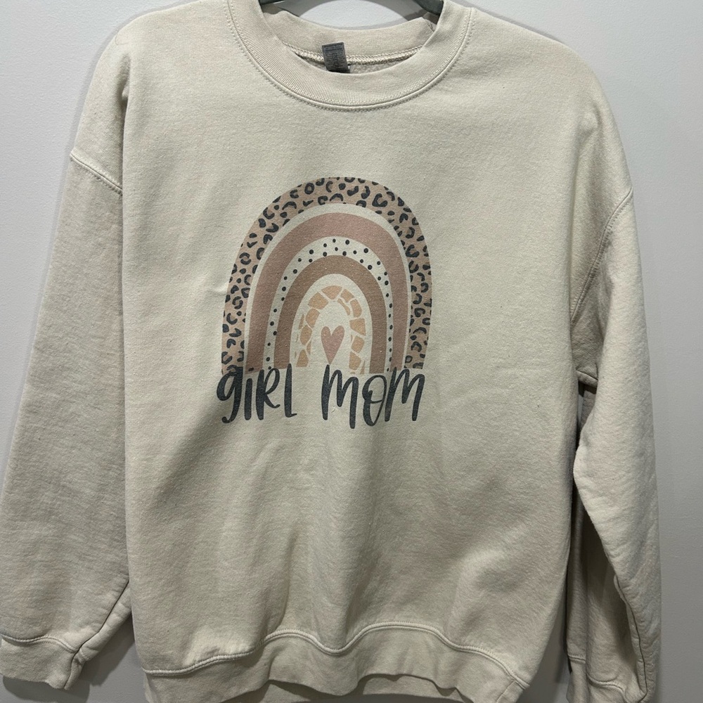 Gildan Beige Leopard Print Sweatshirt